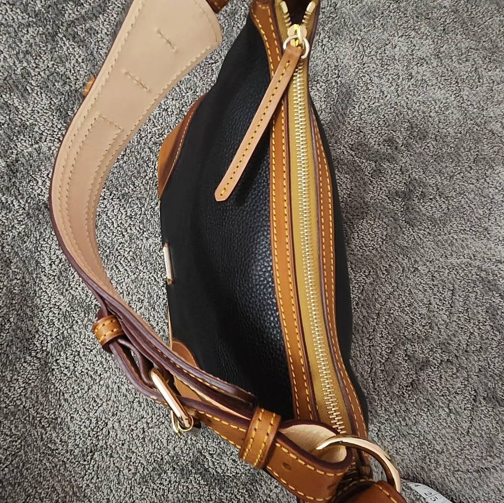 Dooney & Bourke Handbag #7L960 - Black / Brown - Pebble Leather - Picture 8 of 13